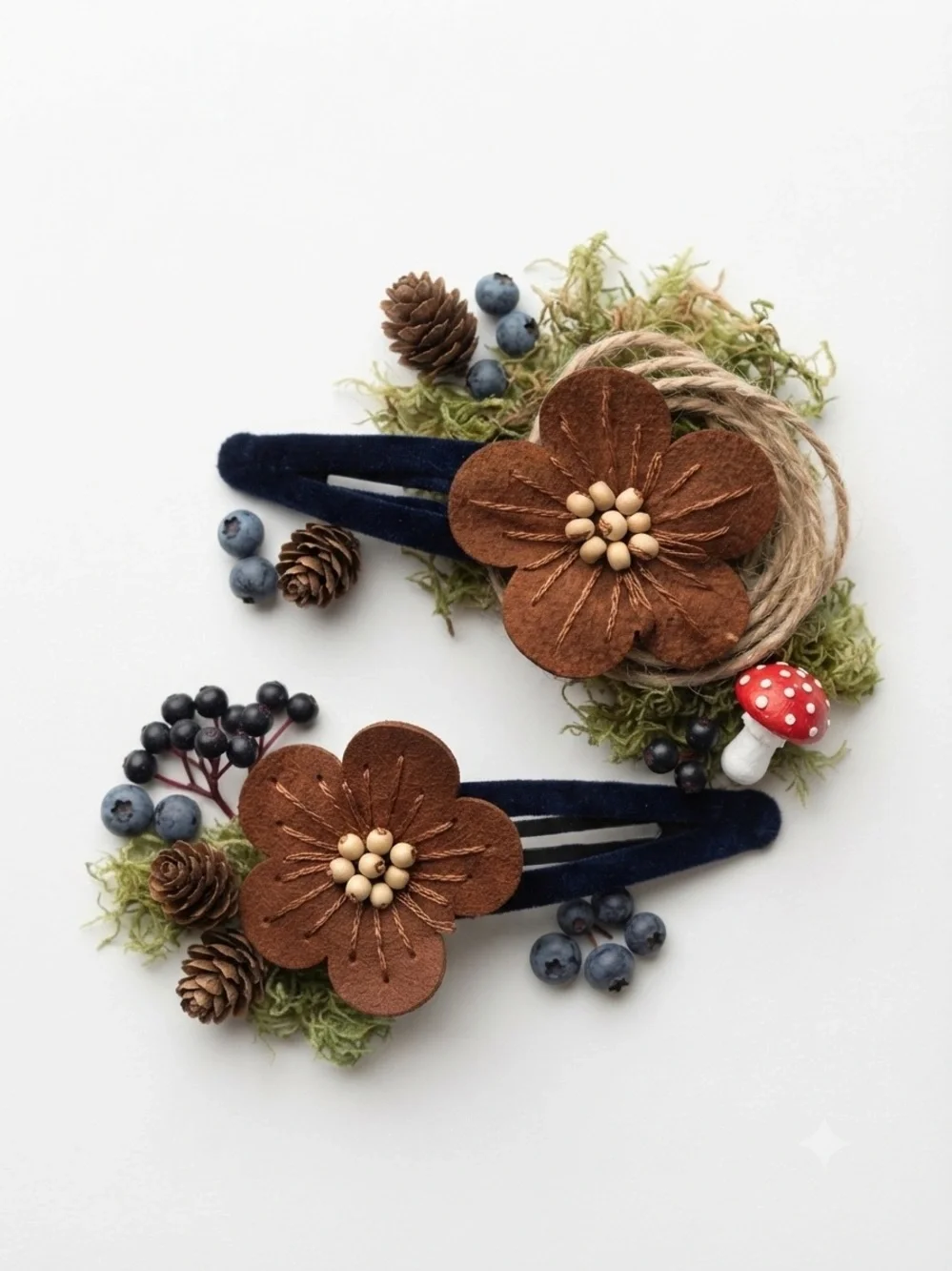 Handmade Flower Hair Clip Set – Woodland Blossom Kids Hair Accessories